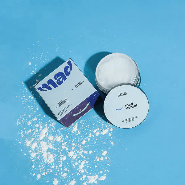 Mad Dental Care Teeth Whitening Powder – Dentist Approved | Natural Enamel-Safe Formula for Bright Smile