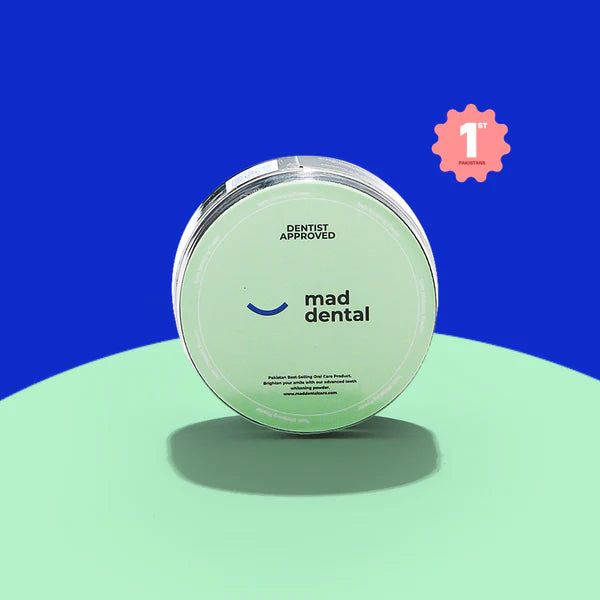 Mad Dental Care Teeth Whitening Powder – Dentist Approved | Natural Enamel-Safe Formula for Bright Smile