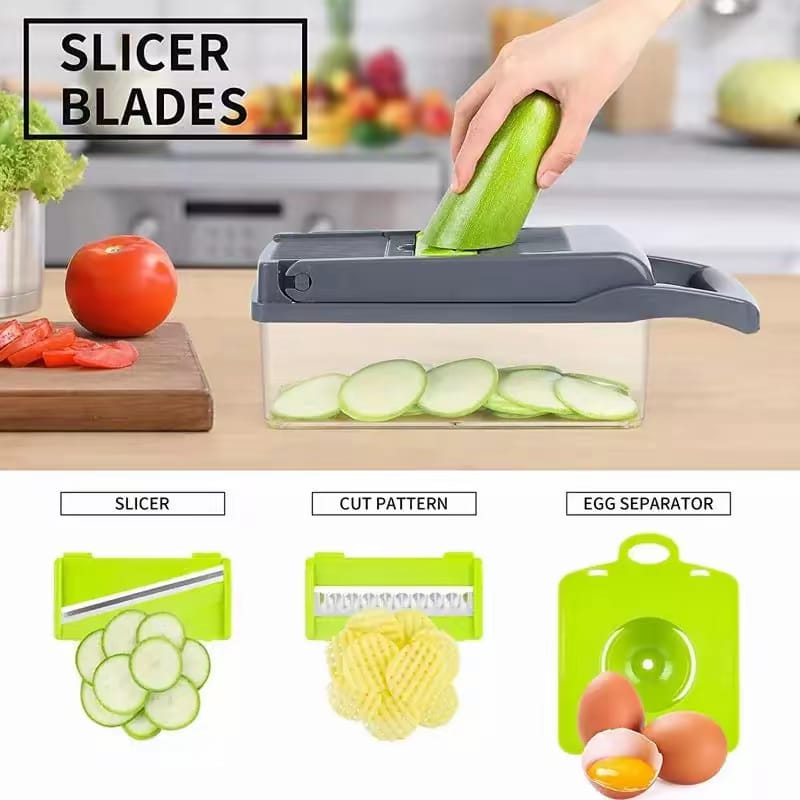 16-in-1 High-Quality Mandoline Slicer & Vegetable Chopper | Multifunctional Food Cutter, Grater & Shredder for Kitchen