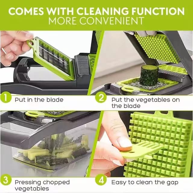 16-in-1 High-Quality Mandoline Slicer & Vegetable Chopper | Multifunctional Food Cutter, Grater & Shredder for Kitchen