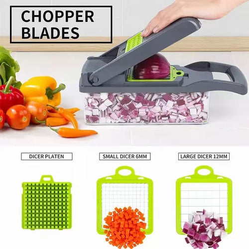 16-in-1 High-Quality Mandoline Slicer & Vegetable Chopper | Multifunctional Food Cutter, Grater & Shredder for Kitchen