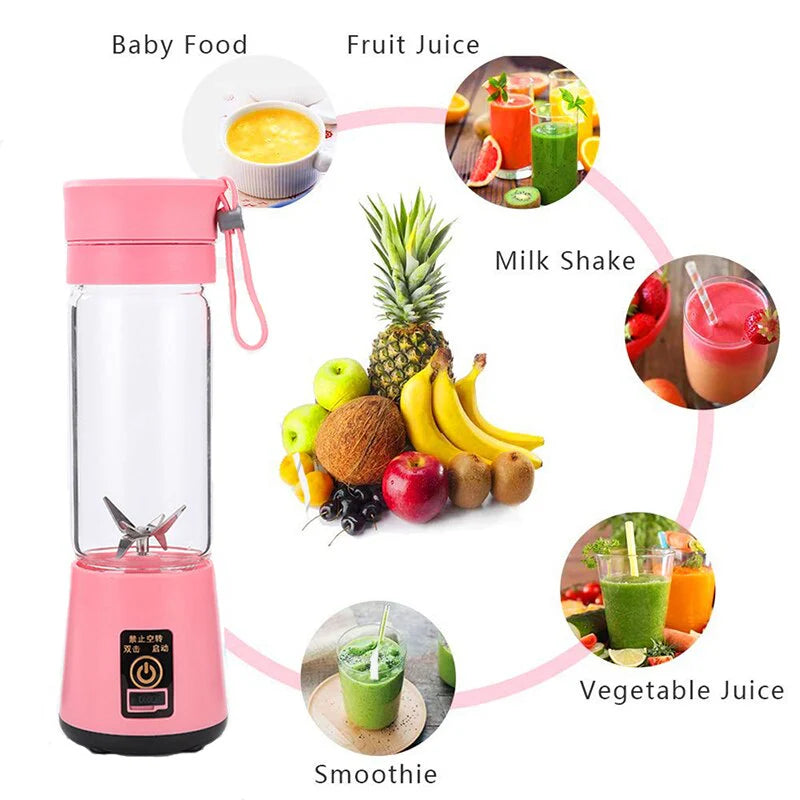 Portable Powerful 6 Blades USB Rechargeable Juicer/Blender