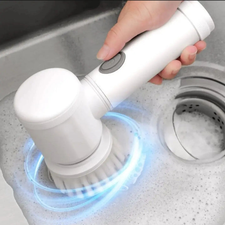 5 in1 Rechargeable Magic Brush | Heads Kitchen Dishwashing Sponge Electric Cleaning BrushLow