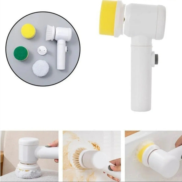 5 in1 Rechargeable Magic Brush | Heads Kitchen Dishwashing Sponge Electric Cleaning BrushLow